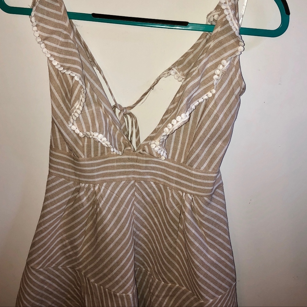 Tan Striped Dress